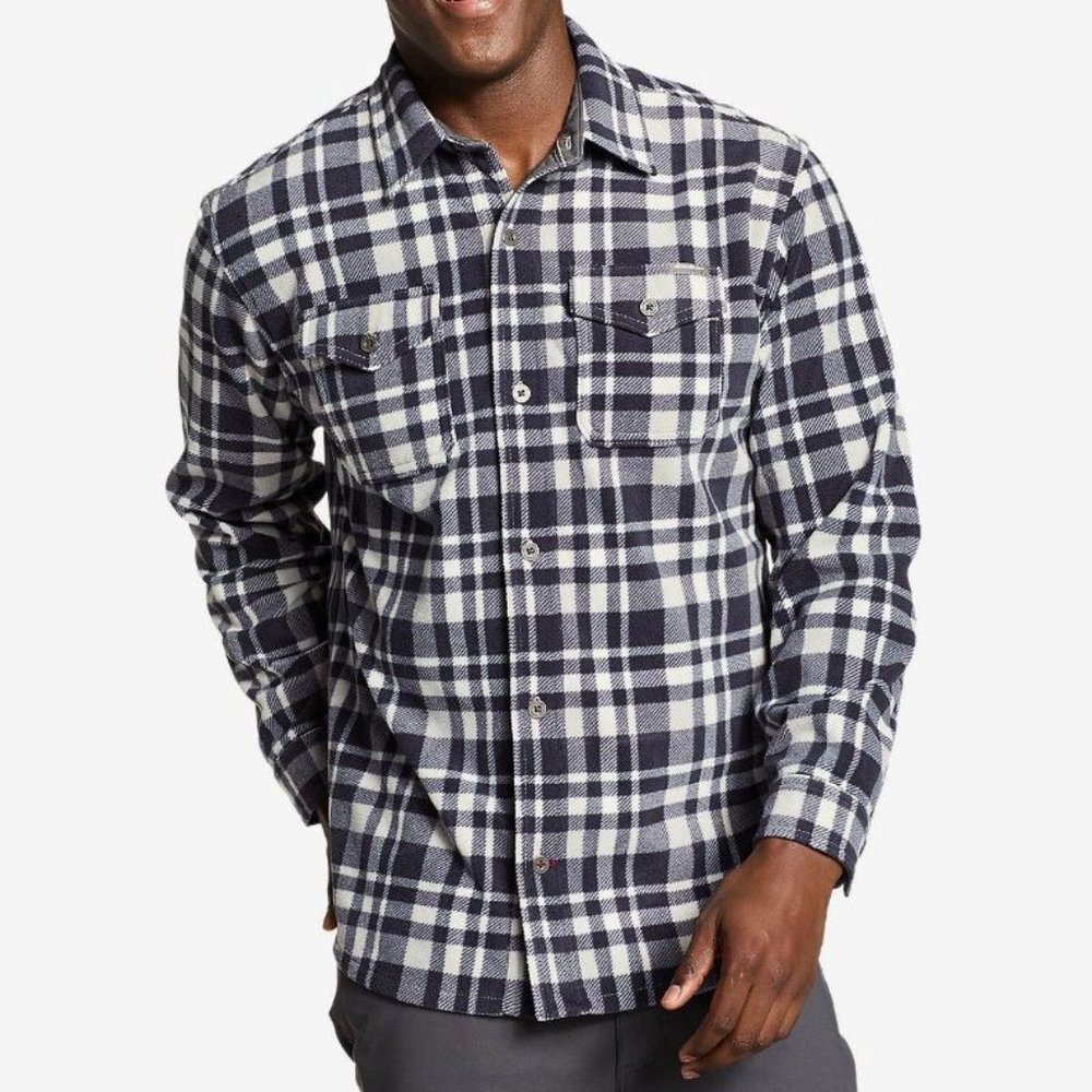 NWT Eddie Bauer Chutes Microfleece Plaid Shirt Med